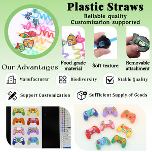 Paille de fête LAIMAI en PETG réutilisable de qualité alimentaire, motif de dessin animé tendance, design en spirale, pour les célébrations d'<span class=keywords><strong>anniversaire</strong></span>, les jeux, les cadeaux - Product Image 3