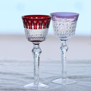 Copa de corvejón tallada a mano checa para nuevos restaurantes, 7 tipos de colores cortados a mano, 150ml, copa de vino Edo Kiriko de color transparente - Product Image 4