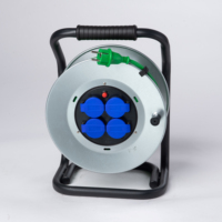 Bonne quantité 50m 4 voies IP44 enrouleur de câble en métal européen tambour rétractable pour prise d'appareils ménagers