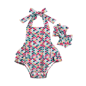 Bebé recién nacido niña Onesie Floral Onesies bebé 0-3 meses bebé Onesies con diadema y estampado floral - Product Image 6