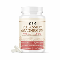 Capsules de potassium et de magnésium en marque privée OEM, 90 unités, 400 mg, complément alimentaire à base de plantes