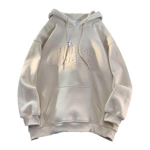 เสื้อฮู้ดไหมพรมผู้ชายแบบสั่งทำขายดีที่สุด รุ่นหรูหรา ทรงปกติ พิมพ์โลโก้ลายนูน ผ้าฝ้าย 100% คอปกแบบมีฮู้ด - Product Image 4