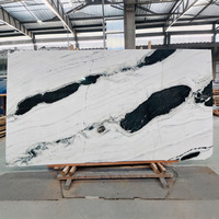 Dalle de marbre blanc Panda avec veines noires, pierre blanche pour application murale et comptoirs de luxe