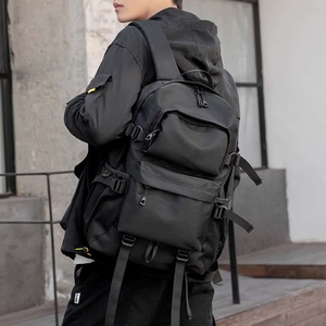 Unisex Nylon Backpack 20-37L Capacity Waterproof Zipper Closure Soft Handle Arcuate Shoulder Strap Travel Fashion Laptop <b>Bag</b> - Product Image 1