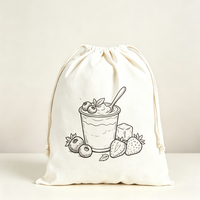 Pochette en toile à cordon personnalisée en gros, motif dessin animé écologique, avec poignée, impression de logo personnalisé, réutilisable, lavable, pour supermarché