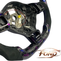 Volant LED personnalisé en fibre de carbone forgée violette, compatible avec VW Golf MK5/MK6, Passat CC, GTI, Bora et Sagitar
