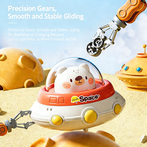 Coche de juguete POWER para niños, coche de inercia de presión <span class=keywords><strong>con</strong></span> disco volador de mesa, coche de plástico de 3 ruedas para niños pequeños, juguetes de regalo para guardería - Product Image 4