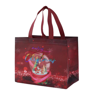 Sac fourre-tout à poignée réutilisable écologique cadeau de Noël personnalisé bonbons sac non tissé Logo lettre motif Shopping - Product Image 2