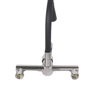 360 di vendita calda girevole cromato rubinetto di miscelazione moderno a parete <span class=keywords><strong>lavello</strong></span> da <span class=keywords><strong>cucina</strong></span> rubinetto nero tubo flessibile - Product Image 3