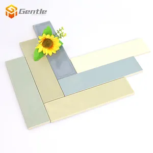 20% off Promotion 75*300mm brown matt ceramic tile pure color glazed 7mm special-shaped surface subway wall tile