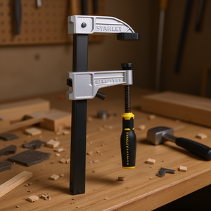 Abrazadera de tornillo Stanley de 12 pulgadas, herramienta de sujeción de acero de alta resistencia para trabajar la madera y el metal - Product Image 3