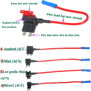 Portafusibles de 32V para Automóviles, Tipos de Fusibles para Agregar un Circuito, ACZ ACN ACU ACS, Mediano, Estándar, Mini, Micro, Micro 2, Portafusibles de 2 Cuchillas - Product Image 2