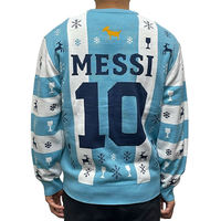Pull Jacquard Tricoté Personnalisable à Manches Longues et Col Rond pour Équipes de Football – Vente en Gros