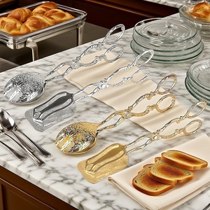 ที่คีบสลัดอาหารทำจากสังกะสีทำจากโลหะคลิปหนีบขนมปังอาหารทนทานแบบย้อนยุค - Product Image 2