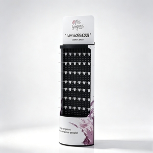 Support d'affichage sur pied avec panneau perforé pour pinceaux cosmétiques, idéal pour les boutiques de beauté - Product Image 1