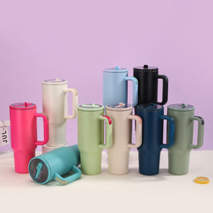 Gobelet isotherme en acier inoxydable de 40 oz avec poignée et paille rabattable, gobelet à boisson, thermos de qualité supérieure, tasse à café à double paroi pour <span class=keywords><strong>le</strong></span> bureau - Product Image 5