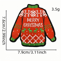Ensemble avec Père Noël, flocons de neige, arbres de Noël et canne à sucre, parfait pour l'artisanat de vacances et les projets de bricolage Patch brodé de Noël