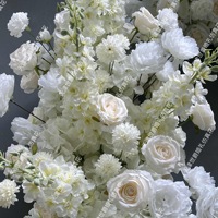 Nouvelles compositions florales personnalisées de 2,5 pieds en fausse soie blanche, centres de table en boule, chemins de table floraux pour la décoration de cérémonies et de fêtes