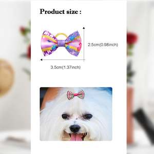 Accesorios de Lujo para el Pelo de Mascotas Estilo Princesa: Lazo Elegante de Plástico y Tela con Estampado Sólido de Aves y Animales para Gatos y Perros - Ideal para Verano - Product Image 2