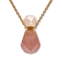 Collier en cristal facetté en améthyste, nouveau design, huile essentielle de parfum, pierre précieuse naturelle, flacon, cadeau tendance pour femmes, vente en gros