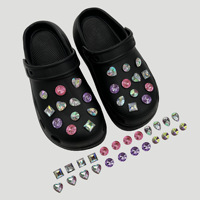 Breloques de luxe en cristal scintillant pour Crocs, ensembles de breloques décoratives en strass et diamants pour chaussures, breloques personnalisées pour sabots