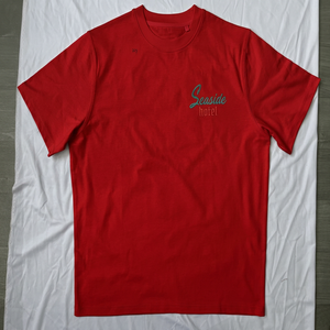 T-shirt rouge à manches longues pour homme, style hip-hop, avec motif lettres vierges, col rond décontracté, en tissu éponge, anti-UV - Product Image 1