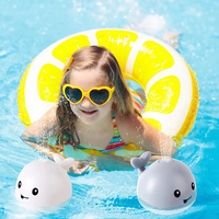 Jouet de bain en PVC Jumon Baby Whale avec lumière à induction automatique et jets d'eau, facile à transporter pour les enfants