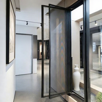Fenêtre à battant extérieure moderne en alliage d'aluminium, double vitrage isolant, écologique