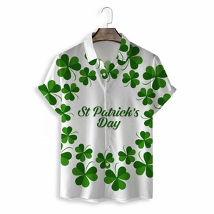 Mens Áo sơ mi giản dị của nam giới mùa hè mới ngắn tay áo nút Loose ve áo Hawaii in áo sơ mi Tops Ngắn Tay Áo sơ mi có cổ - Product Image 3