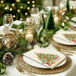 Giáng sinh cổ điển tùy chỉnh khăn ăn cho đám cưới Cocktail serviette với logo trang trí giấy khăn ăn - Product Image 6