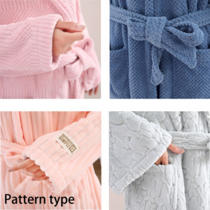 Peignoirs de bain femme col en v dames vêtements de <span class=keywords><strong>nuit</strong></span> doux Logo personnalisé luxe Peignoirs <span class=keywords><strong>SPA</strong></span> Robe hôtel peignoir femmes robe de <span class=keywords><strong>nuit</strong></span> - Product Image 5