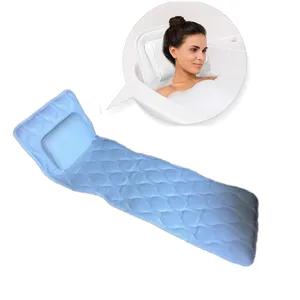 Travesseiro de banho de corpo inteiro, almofada antiderrapante para banheira, colchão para banheira de spa, suporte para cabeça, ombro e costas, descanso/