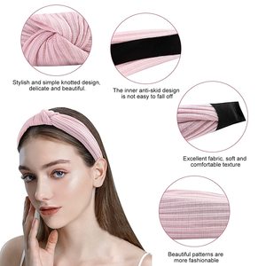 Song May fasce per capelli larghe annodate da donna carine alla moda accessori per capelli antiscivolo in tinta unita regali per feste quotidiane per ragazze - Product Image 2
