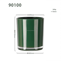 Bocaux à bougies en verre de Noël vides de 430 ml, vente en gros, personnalisables, luxueux, vert foncé, bordeaux, pour la décoration intérieure