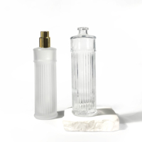 Nouvelle conception de flacon en verre givré cylindrique de 100 ml pour parfum et huiles essentielles, emballage cosmétique, flacon de parfum vide