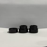 Pot en verre noir brillant 5g pour concentrés, avec logo personnalisé, conteneur vide pour cosmétiques, emballage pour crème visage, pot à herbes et cire YM