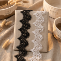Cordon de dentelle brodé 100 % polyester hydrosoluble à motif floral, largeur 7 cm, pour garniture de robe de mariée, embellissements en point satiné
