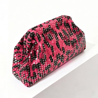 Sac de Soirée Rose à Paillettes Imprimé Léopard 2026 pour Femme – Pochette Tendance pour Fête et Mariage, Étui à Rouge à Lèvres, Sac à Main Femme