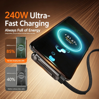 Câble de données pliable tressé double Type-C à charge rapide MS 240W, 2 en 1, adapté aux tablettes et aux jeux mobiles