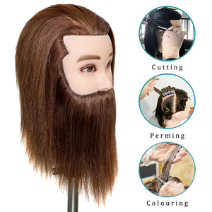 Nam người đàn ông màu nâu tổng hợp tóc manikin búp bê đầu cho thợ cắt tóc và cosmetologist tóc Cắt thực hành đào tạo mannequin đầu - Product Image 6