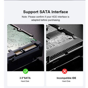 RSHTECH Aluminio USB C 3,5 "SATA III <span class=keywords><strong>Externo</strong></span> HDD SSD Caja de almacenamiento Caja <span class=keywords><strong>Adaptador</strong></span> de unidad portátil Caja de <span class=keywords><strong>disco</strong></span> <span class=keywords><strong>duro</strong></span> para PC - Product Image 5