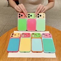 Nouvelle Coque de Téléphone en Acrylique Multicolore Contrastée Antichoc et Protectrice pour iPhone 18 17 Pro Max 16 15 Pro 15 14