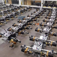 Robot de soldadura automática de doble pistola oscilante, Tractor, imanes permanentes de haz de caja, soldadura de costura de tracción en las cuatro ruedas