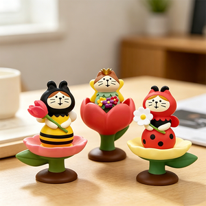 Figura de Resina de Gato de Jardín Kawaii, Adorno de Flores con <span class=keywords><strong>Abeja</strong></span> y Mariquita, Mini Decoración Musical de Pirámide de Hadas para el Hogar y <span class=keywords><strong>la</strong></span> Oficina, Regalo Encantador - Product Image 1