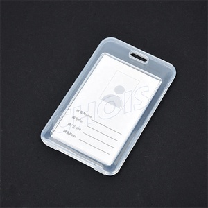 Porta Badge <span class=keywords><strong>Verticale</strong></span> Rigido in Plastica PP Trasparente Completamente Coperto Pronto per la Spedizione - Product Image 1