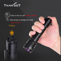 Senter UV TANK007 UV122 Tahan Air, Deteksi Fluoresensi, Lampu Hitam, Lampu Ganda LED, Dapat Diisi Ulang, 365nm