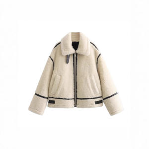 <span class=keywords><strong>LEA</strong></span> 2025 invierno nuevo abrigo de <span class=keywords><strong>lana</strong></span> de oveja cruda de tejido grueso suelto informal para mujer piel cálida - Product Image 1