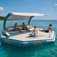 Plateforme flottante gonflable portable avec surface EVA et pont pneumatique Drop Stitch pour yacht, lac, océan et pêche