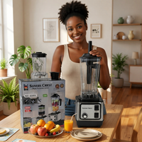 Blender électrique portable haute performance de 2 L avec fonction mousseur à lait pour usage domestique