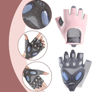 Unisex Polyester Fitness Gym Gloves Adjustable Wrist <b>Strap</b> Half <b>Finger</b> Anti-Slip Breathable Touchscreen Compatible Sports - Product Image 4